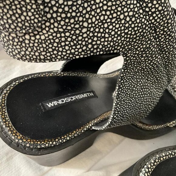 Windsorsmith "PIPPIE" Sting Ray Leather lace-up block heels NWOB Size 7.5 - Picture 9 of 9